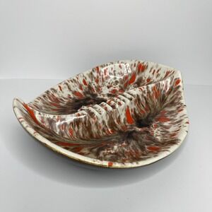 Mid Century Retro Boomerang Large Table Ashtray Atomic Speckled Geometric Vtg